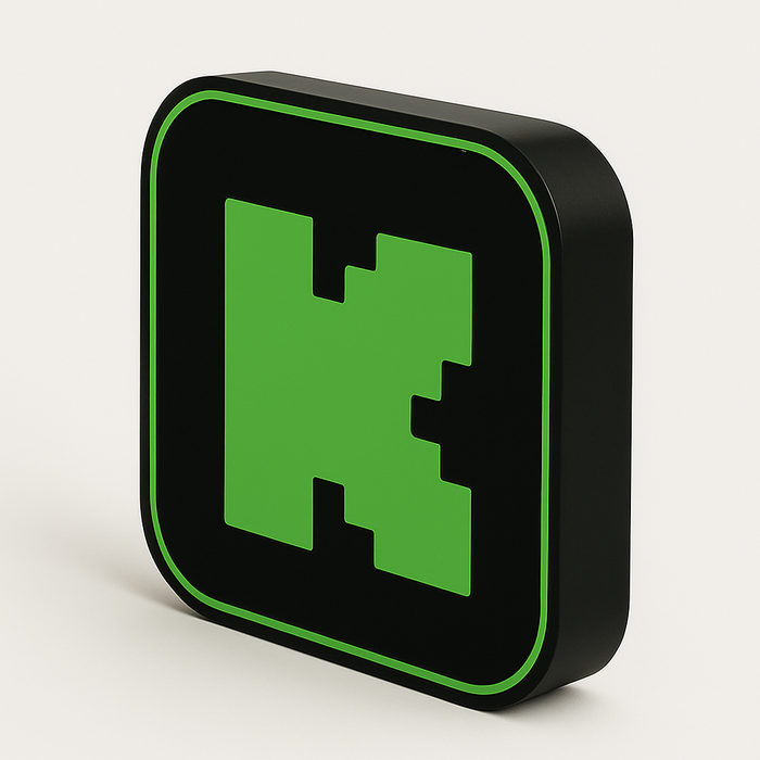 Kick LED LightBox – Gamer & Yayıncı Odası Duvar Işığı (22×22 cm)