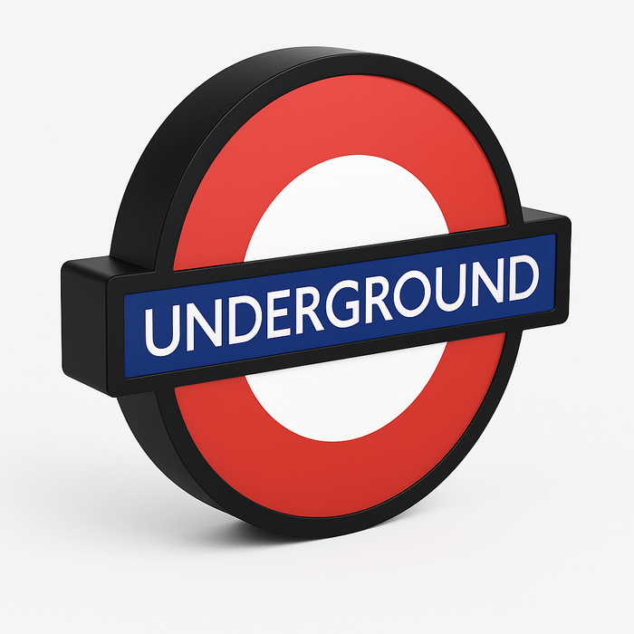 Underground Işıklı Duvar Dekoru | LED Lightbox Retro Metro Tabelası